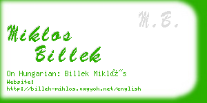 miklos billek business card